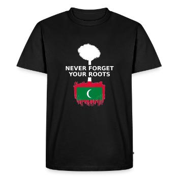 Maldives Roots Saying - Men's Premium Organic T-Shirt - black - Front - Nico (187cm)