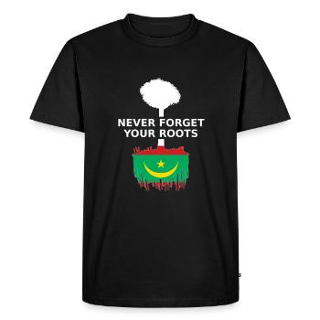 Mauritania Flag Mauritanian roots - Men's Premium Organic T-Shirt - black - Front - Nico (187cm)