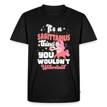 Zodiac Sign Astrology Star Moon - Men's Premium Organic T-Shirt - black - Front - Nico (187cm)