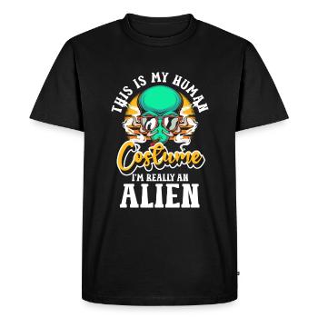 Alien Funny Planet - Men's Premium Organic T-Shirt - black - Front - Nico (187cm)