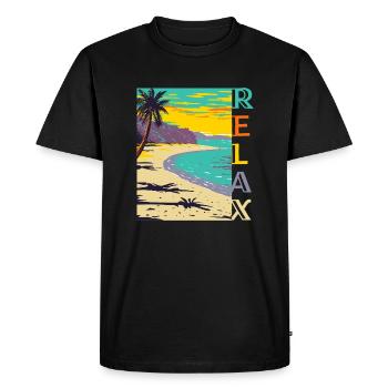 Relax - T-shirt Premium bio Homme - noir - Devant - Nico (187cm)