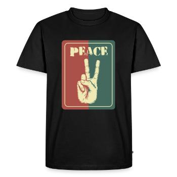 peace - Men's Premium Organic T-Shirt - black - Front - Nico (187cm)