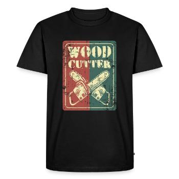 Chainsaw lumberjath - Men's Premium Organic T-Shirt - black - Front - Nico (187cm)