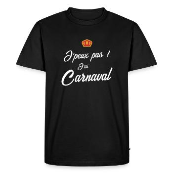 Je peux pas j'ai carnaval - T-shirt Premium bio Homme - noir - Devant - Nico (187cm)