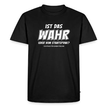 Is that true - Men's Premium Organic T-Shirt - black - Front - Nico (187cm)
