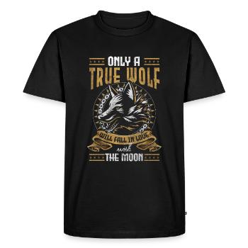 Wolves Pack Moon Nature - Men's Premium Organic T-Shirt - black - Front - Nico (187cm)