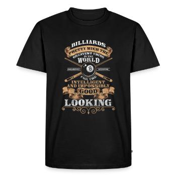 Jeu de billard Pub Le Maître - T-shirt Premium bio Homme - noir - Devant - Nico (187cm)