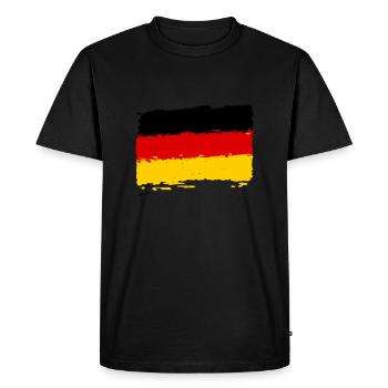 Deutschland Flagge - German flag - Männer Premium Bio T-Shirt - Schwarz - Vorne - Nico (187cm)