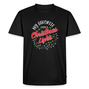 Ma couleur préférée est les lumières de Noël - T-shirt Premium bio Homme - noir - Devant - Nico (187cm)
