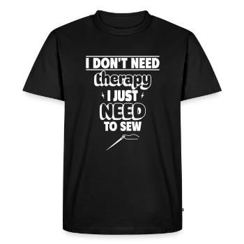 only sewing makes me happy - Men's Premium Organic T-Shirt - black - Front - Nico (187cm)