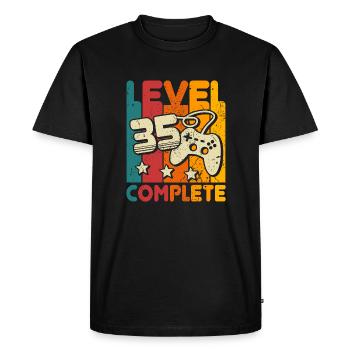 35e anniversaire niveau 35 Complete 35 ans - T-shirt Premium bio Homme - noir - Devant - Nico (187cm)