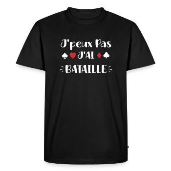 bataille - T-shirt Premium bio Homme - noir - Devant - Nico (187cm)