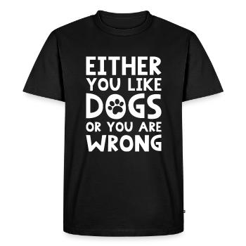 Soit vous aimez les chiens, soit vous avez tort - T-shirt Premium bio Homme - noir - Devant - Nico (187cm)