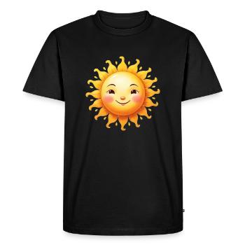 A funny and cheerful sun face Sun - Men's Premium Organic T-Shirt - black - Front - Nico (187cm)