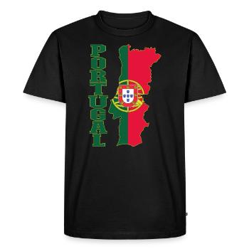Portugal Flag Map - Men's Premium Organic T-Shirt - black - Front - Nico (187cm)