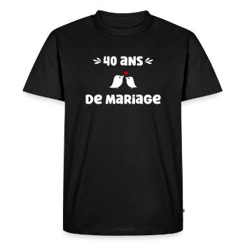 40 ans de mariage - T-shirt Premium bio Homme - noir - Devant - Nico (187cm)