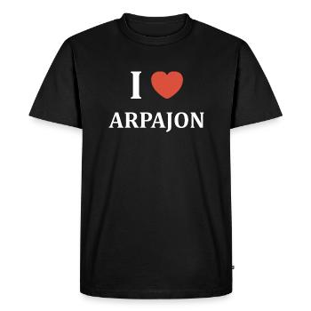 i love Arpajon - T-shirt Premium bio Homme - noir - Devant - Nico (187cm)