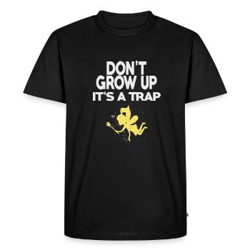 Elfe magique Ne grandissez pas, c'est un piège - T-shirt Premium bio Homme - noir - Devant - Nico (187cm)