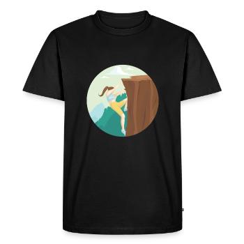 Mur d'escalade - T-shirt Premium bio Homme - noir - Devant - Nico (187cm)