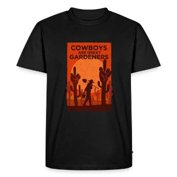 THE GARDENER - Men's Premium Organic T-Shirt - black - Front - Nico (187cm)