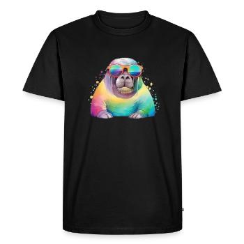 Morse frais coloré avec des lunettes de soleil - T-shirt Premium bio Homme - noir - Devant - Nico (187cm)