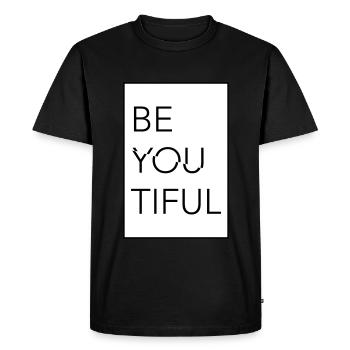 Être jeune - T-shirt Premium bio Homme - noir - Devant - Nico (187cm)