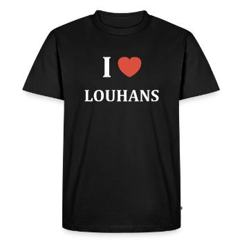 i love Louhans - T-shirt Premium bio Homme - noir - Devant - Nico (187cm)