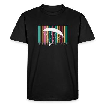 Temps de vol / Parapente - T-shirt Premium bio Homme - noir - Devant - Nico (187cm)
