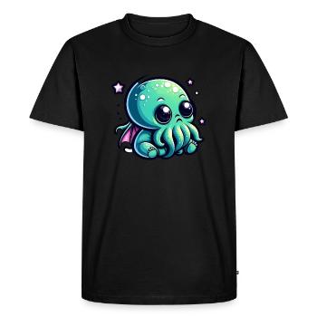 Magnétisme de Lovecraft : Adorable bébé mignon Cthulhu - T-shirt Premium bio Homme - noir - Devant - Nico (187cm)