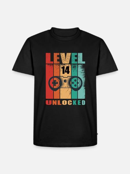 Level unlocked - Birthday - Men's Premium Organic T-Shirt - black