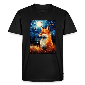 Fox Van Gogh Style - T-shirt Premium bio Homme - noir - Devant - Nico (187cm)