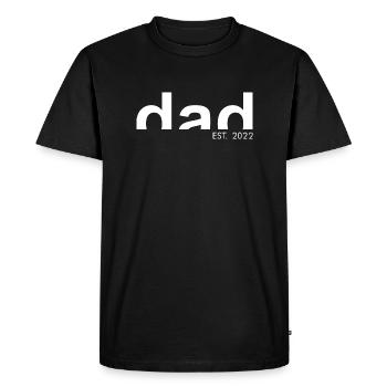 PAPA - EST.2022 - Père - Papa - Idée cadeau - T-shirt Premium bio Homme - noir - Devant - Nico (187cm)