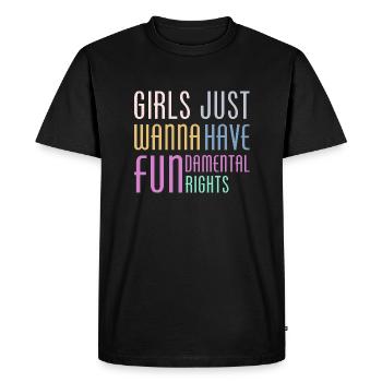 Girls just wanna have fundamental human rights - Männer Premium Bio T-Shirt - Schwarz - Vorne - Nico (187cm)