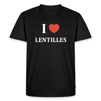 i love Lentilles - T-shirt Premium bio Homme - noir - Devant - Nico (187cm)