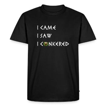 Je suis venu, j’ai vu que j’ai conkered - T-shirt Premium bio Homme - noir - Devant - Nico (187cm)