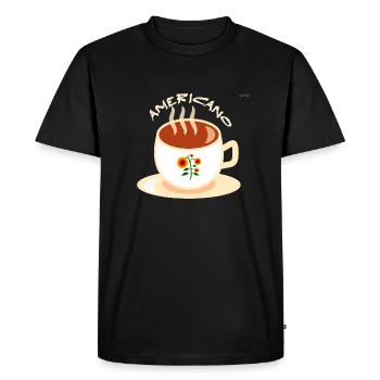 Americano coffee - Men's Premium Organic T-Shirt - black - Front - Nico (187cm)