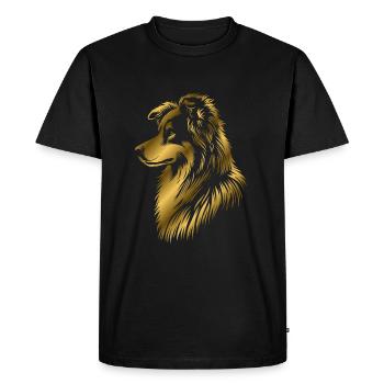 Herding dog gold - Men's Premium Organic T-Shirt - black - Front - Nico (187cm)