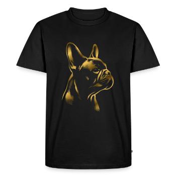 French bulldog drawing head golden - Men's Premium Organic T-Shirt - black - Front - Nico (187cm)