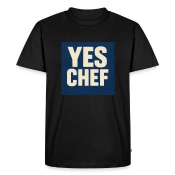 Yes Chef - Men's Premium Organic T-Shirt - black - Front - Nico (187cm)