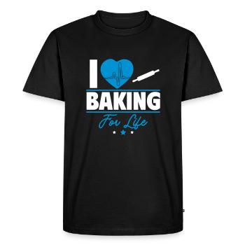 I love patisserie – sweet passion! - Men's Premium Organic T-Shirt - black - Front - Nico (187cm)