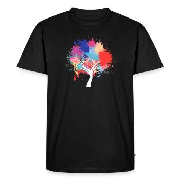 Éclaboussures de peinture d'arbre de protection de l'environnement - T-shirt Premium bio Homme - noir - Devant - Nico (187cm)