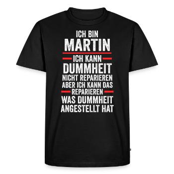 Martin - T-shirt Premium bio Homme - noir - Devant - Nico (187cm)