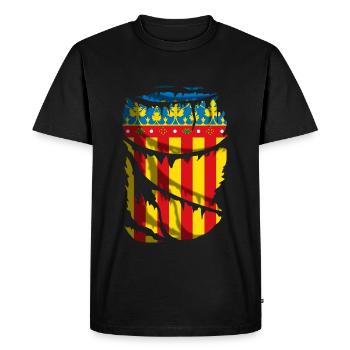 Drapeau de la Communauté valencienne - T-shirt Premium bio Homme - noir - Devant - Nico (187cm)