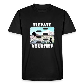 Elevate Sport d’hiver Shirt & Idée cadeau - T-shirt Premium bio Homme - noir - Devant - Nico (187cm)