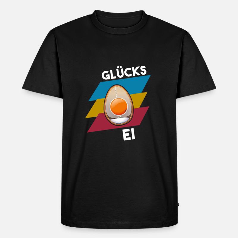 GLÜCKS EI - Männer Premium Bio T-Shirt - Schwarz