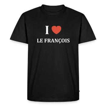 i love le françois - T-shirt Premium bio Homme - noir - Devant - Nico (187cm)