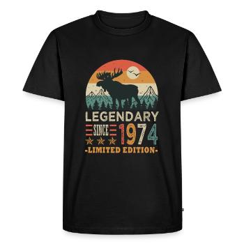 1974 legendary anniversaire Né en 1974 - T-shirt Premium bio Homme - noir - Devant - Nico (187cm)