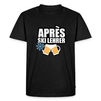 Apres ski professeur coach ski hiver piste - T-shirt Premium bio Homme - noir - Devant - Nico (187cm)