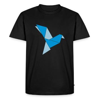 origami oiseau - T-shirt Premium bio Homme - noir - Devant - Nico (187cm)