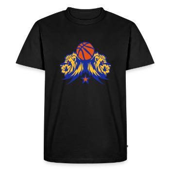 lion logo basketball ball sports in 1710 - Men's Premium Organic T-Shirt - black - Front - Nico (187cm)